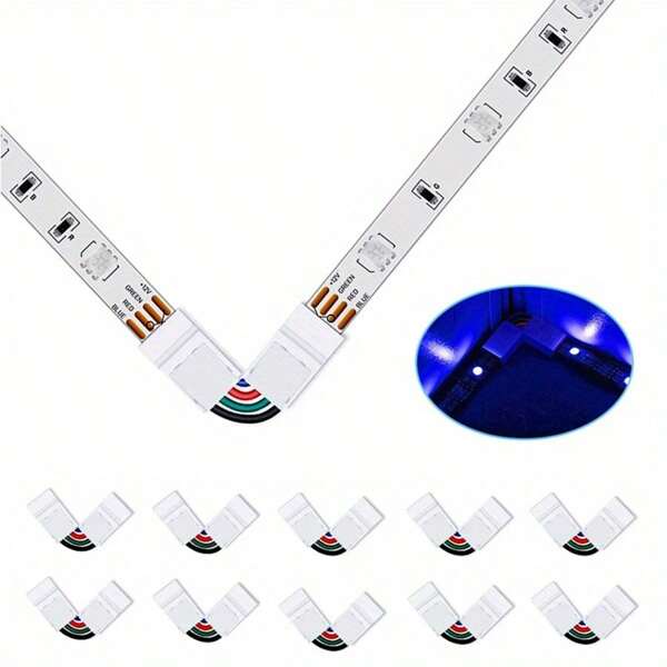 4-pins 10 mm verstelbare hoekhoekconnector, LED-snap-in adapter zonder soldeer