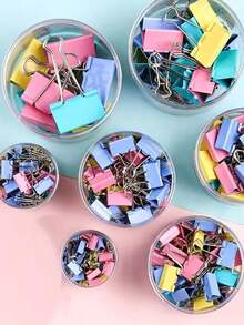 Set Of 48 Paper Clips Clamps Colorful Clips Office School Kit 25mm/32mm/41mm Back To School - Colored - 51mm (12 Units) - View 2
