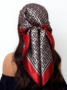 1 peça de cachecol moderno para todas as estações, cachecol quadrado estampado para mulheres, bandana feminina para uso diário, novo lenço de cabeça com proteção solar