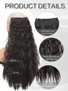 Clip-in-haarteil, Wasserwellen-haarteil, Cornrows Gewellte Lange 4 Clip-haarteil, Haarverlängerungen Pferdeschwanz Haarverlängerungen Frauen Mädchen Haarverlängerungen Perücke Frauen Schwarz-braun