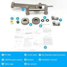 2025-NEW Brass Pot Filler Tap  Aerator, Hot And Cold  Stove Faucet, Folding Pot Filling Faucet, Lead , ChromeBrushed NickelBrushed Nickel