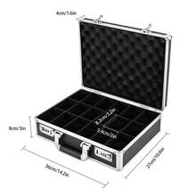 18-Compartment Watch Box With Dual Combination Lock, Soft Flannelette Pillows, Aluminum Alloy Frame, High-End Watch Storage Case - Black and White - View 5