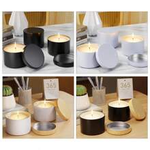 12 Frascos de Vela de Metal com Tampas - Recipientes Pretos de 4 Onças para Fabricação de Velas DIY, Artes, Artesanato, Armazenamento e Presentes de Feriados