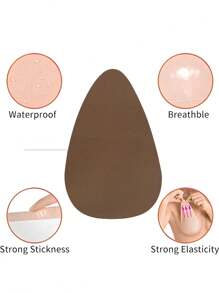 4 piezas de Cintas adhesivas push-up invisibles en colores nude, negro y café, aptas para mujeres con busto de talla B-E