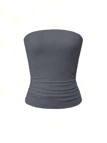 Vaiaye 4th Of July Holiday Summer Outfits Sexy Strapless Basis Vest Fashion Solid Elastic Slim Fit Tube Top For Women Four Seasons Wear