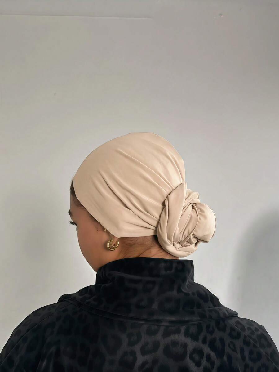 1pc Women's Versatile Classic Solid Color Headscarf Hijab, Adjustable Multi-Wear Turban Style, Soft Rayon Material, Comfortable For Daily, Sports, Yoga Wear
