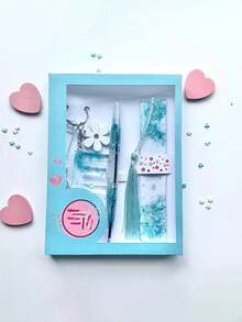 26pcs Transparent Pen & Bookmark Silicone Mold Set Epoxy Resin Casting Molds, DIY Crystal Handmade Stationery Craft Supplies, Hybrid Shape Pens Mould With Tassel & Charm Decor - Style - View 6