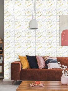 10 pegatinas adhesivas de vinilo de Salpicadero de PVC de mármol artificial autoadhesivo, pegatinas de pared autoadhesivas de corte DIY, resistentes al calor para salpicaderos de azulejos en paredes de baño y cocina, cocina, chimenea, lavadero, paredes de caravana, a prueba de agua, también para sala de estar, dormitorio y pared posterior de TV (5.9/7.87/11.8/15.7/11.4 X 22.4 pulgadas)