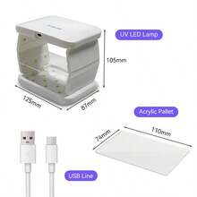 UV Light For Resin 2 Model Time For 60s Or 120s, 48W Two-Sided Fast Curing UV Resin Light With Adjustable Time Setting Large Size Portable Foldable UV Lamp With Silicone Mold - White - View 5