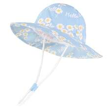 Adjustable Sun Hat For Baby Boys & Girls, Kids UV Protection Wide Brim Summer Play Hat With Chin Strap - Printed Wide Brim Sun Hat - View 40