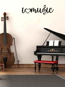 CIF BUY 1pc "I Love Music"Perfect For Bedrooms, Living Rooms, Or Bathrooms, This Modern Home Decor Piece Adds Stylish Elegance To Any Space. Crafted From Premium, It Features Waterproof And Rust-Resistant Properties Room Decor Bedroom Decor Wall Decor