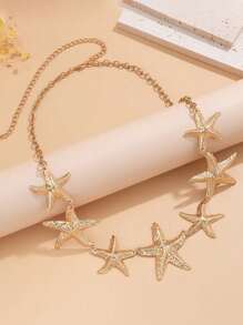 1 szt. Ocean Vacation Style Starfish Waist Chain, seksowny plażowy sztuczny perłowy kwiat Body Chain do codziennego noszenia przez kobiety i na wakacje