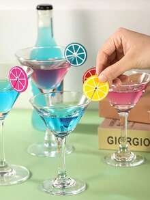 8pcs/Set Silicone Glass Markers, Silicone Label Stickers Wine Glass Differentiation Marker Party Wine Labels Cocktail Glass Stickers Wine Glasses For Fruit Drinks, Party, Bar And Table Decorations, Beverage Glass Labels, Glass Identifiers For Home Use.