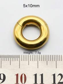 1 pieza de gran calibre Clicker de septum de 10 mm a 2 mm 12G, redondo, liso, de acero inoxidable 316L, pendientes únicos con bisagra, aro de segmento de septum perforado grande, joyería corporal punk para expansión de orejas