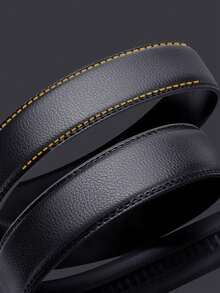 1 Pc Men's Black Casual/Business Automatic Buckle Belt, Fashion Versatile Textured Belt - Ideal Gift For Boyfriend/Father, Suitable For Daily Wear - Multicolor - View 9