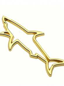 1pc Car Shape 3D Metal Sticker, Simple And Practical Multifunctional Shark Badge Sticker, Car/Motorcycle/Gas Cap Decoration Emblem, Suitable For All Vehicle Exterior