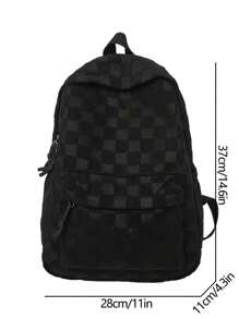 Fashion Women's Backpack With Patchwork Plaid Pattern, Sold With Accessories, School Backpack