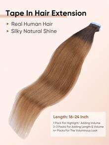jessie's wig Jessie's 貼片式接髮片 真人髮絲 20片/包 50g 絲滑直髮 漂染金髮 自然外觀頂級品質 混棕色 2T6# - S2/6 - 查看 2