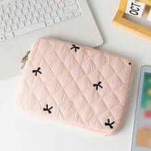 1pc Cute Bow Embroidery Laptop Sleeve Bag, Fit For 11"/13"/14"/15"/15.6" Laptop Protective Cover