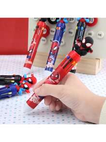 Marvel Bolígrafo multicolor con diseño de Spider-Man de Marvel, con 10 recambios de diferentes colores, bolígrafo multicolor muy atractivo con imagen del héroe, ideal para tomar notas en el aula, escribir a mano, útiles escolares exquisitos, adecuado para útiles escolares, recompensas en el aula, regalos de vacaciones, cuadernos, aprendizaje de regreso a la escuela.
