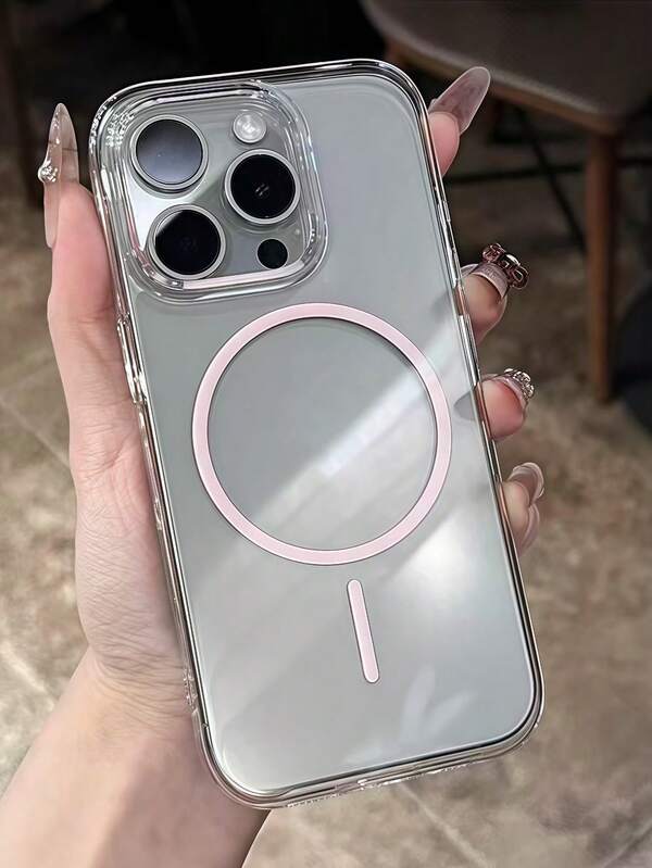 New High-End Feeling Fine Circle Magnetic Suction Wireless Charging Smooth Bright Surface Transparent Simple Anti-Fall Full Coverage Mobile Phone Case Compatible With IPhone 15/15promax/15pro/15plus/11/12/13/14/16promax/11pro/11promax/12pro/12promax/13pro/13promax/14pro/14promax/14plus/16pro/16plus Waterproof Shockproof Scratch Resistant