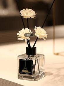 1 Set/2 Sets 1.71oz/50ml Reed Diffuser Sets (Each Set Includes 3 Small Flowers, 4 Rattan Sticks, 1 Fragrance Oil Bottle), Bathroom Deodorizer & Air Freshener, Long-Lasting Scent, Suitable For Bedroom, Living Room, Car, Study, Bathroom, Room Decor, Diffuser, Home Fragrance