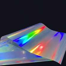1pc Permanent Holographic Silver PET Vinyl Roll, Compatible With All Cutting Machines, Signs, Scrapbooks, Car Decals, Craft Cutters, Decorative Stickers - Multicolor - View 6