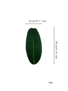 1 pieza Camino de mesa de hoja de plátano verde, adecuado para la decoración de la mesa de comedor de playa en días festivos, mantel impermeable con hojas verdes, tapete para picnic y camping, decoración central de la mesa de comedor, individual antideslizante y con aislamiento térmico, aplicable para decoración de mesa de boda, fiesta, celebración de cumpleaños