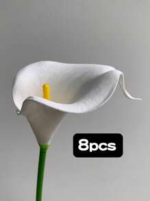 8 stuks witte kunstmatige calla lelies, zijden nepbloemen (32 cm) voor Moederdag, Pasen, huis, keuken, bruiloftsdecoraties, nieuwjaar, lente, kamerdecoratie, tuindecoratie, buitenplanten, tuinieren, nepbloemen