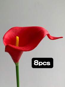 8 stuks witte kunstmatige calla lelies, zijden nepbloemen (32 cm) voor Moederdag, Pasen, huis, keuken, bruiloftsdecoraties, nieuwjaar, lente, kamerdecoratie, tuindecoratie, buitenplanten, tuinieren, nepbloemen