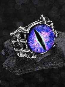 1 Pc New Charm Purple Dragon Eye Rings For Men Women Clarw Punk Hip Hop Animal Ring Fashion Party Jewelry Gifts