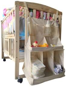 1pc 3-Layer Baby Room Storage Bag, Large Capacity Design With 4 Bottle Storage Pockets