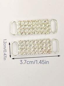 2 Peças Elegante decoração metálica vazada para sapatos com strass brilhantes e pérolas falsas, adequada para botas e tênis