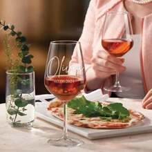 Personalized Wine Glass, Engraved Wine Glass, Custom Wine Glass, Personalized Gift, Custom Wedding Gift, Bridesmaid Gift, Engagement Glass - White - View 11