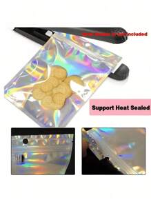 1pc/10pcs/30pcs Self Sealing OPP Bags Pouches Laser Iridescent Zip Lock Bag Repeatable Packaging Jewelry Retail Bag Pouches Bags Gift Wrapping Bags,Christmas