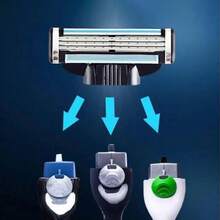 男女适用黑色长柄剃须刀，3 层刀片替换装，适用于胡须和身体，兼容 Mach3，手动面部和身体脱毛套装，优质不锈钢手柄手动剃须刀