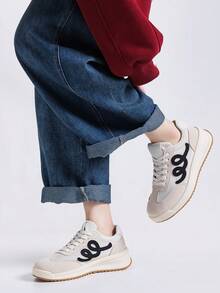 Alan Vincent 【轻盈自由系列】米色女鞋2025夏季新款厚底鞋透气时尚跑步鞋休闲运动鞋女办公鞋女士鞋Cortez网鞋日常百搭柔软舒适