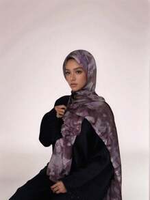 1 pièce Foulard bohème pour femme, imprimé marbre, sensation de soie, longue étole pashmina, convient pour un port quotidien et pour les vacances