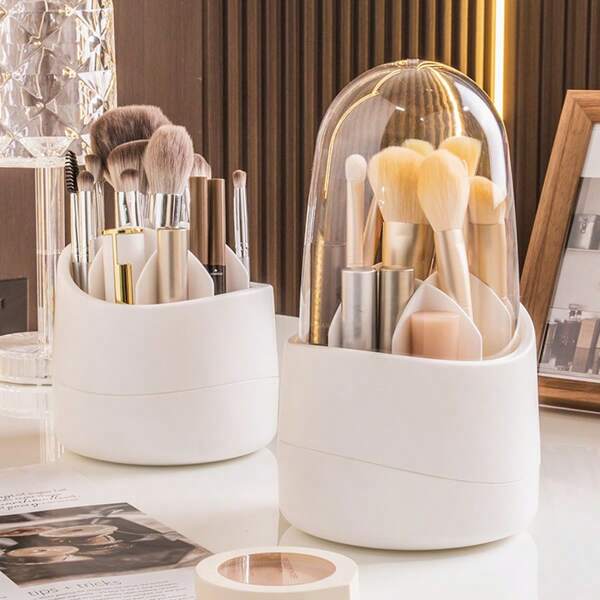 9-Grid Rotatable Dustproof Cosmetic Storage Box Back To School