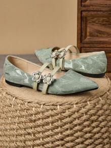 1 paio di scarpe da donna con punta affusolata e suola piatta, in morbida pelle per ufficio e lavoro, versatili mocassini casual slip-on, comode ballerine con tacco basso e tomaia bassa, adatte per il pendolarismo