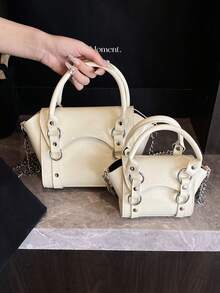 New Studded Sweet Cute Girl Power Wings Design Niche Handbag, Shoulder Bag, And Crossbody Bag