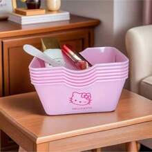 Sanrio 1 pièce Panier de rangement en plastique hello kitty de Sanrio, parfait pour organiser des articles de papeterie mignons, du ruban, des cosmétiques et des fournitures de salle de bain. Convient pour une utilisation sur le bureau. Idéal pour les cadeaux de stockage à la maison, anniversaire, remise de diplôme