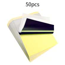 10 pezzi/20 pezzi/50 pezzi Carta da trasferimento a calore per ufficio, design a 4 strati, carta carbone per ufficio, forniture professionali per artisti body art, carta stencil per tatuaggi, adatta per il disegno e il trasferimento a caldo, accessori per la cancelleria d'ufficio