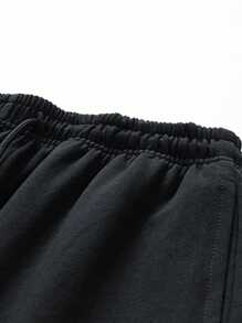 5pcs/Pack Men's Summer Solid Color Drawstring Waist Casual Beach Shorts