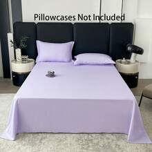 1pc Solid Color Breathable Bedsheet, Simple Style Single Bed Sheet For Kids & Teens, Bedroom Bedding - A - View 32