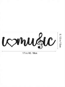 CIF BUY 1pc "I Love Music"Perfect For Bedrooms, Living Rooms, Or Bathrooms, This Modern Home Decor Piece Adds Stylish Elegance To Any Space. Crafted From Premium, It Features Waterproof And Rust-Resistant Properties Room Decor Bedroom Decor Wall Decor