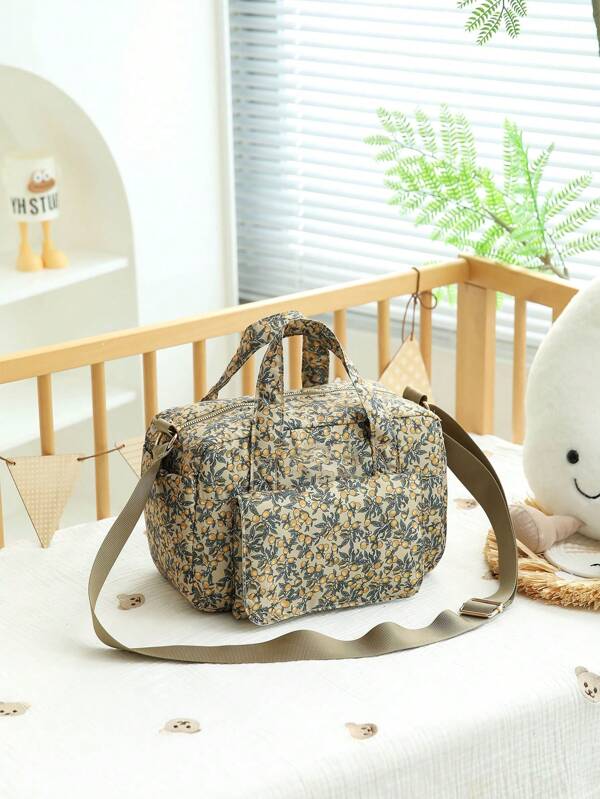 1pc Large Capacity Mommy Tote Bag, Multi-Layer Portable Bag Suitable For Mom And Kids, Super Convenient Fashion Outing Bag
