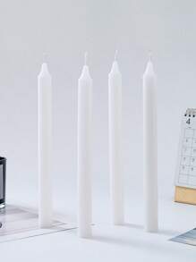4pcs 10-Inch Smokeless And Odorless Candles Long Air Purification Candles Home Birthday Candles White Candlestick Candles Banquet Party Romantic Wedding Venue Decoration Props