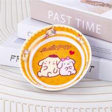Sanrio (Authorized) Sanrio 1pc Sanrio Cartoon Multi Functional Dining Table Bone Slag Plate Cute Home Plate Round Cake Snack Plate Small Vegetable Plate Canteen Bone Slag Plate, Suitable For Various Scenarios, Very High Beauty Plate, Suitable For Various Festival Gifts And Party Gifts,School Supplies