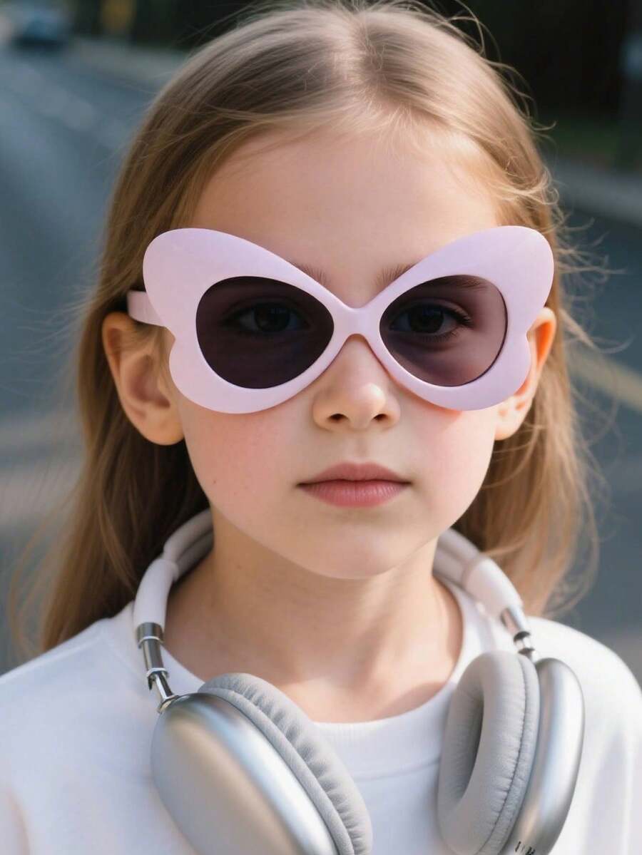 1 PC Boys Girls 4-8 Years Old Acrylic Clash Color Cute Butterfly Frame Fashion Glasses For Holiday Gifts And Parties - Multicolor - View 1